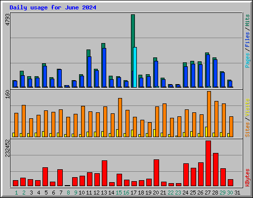 Daily usage for June 2024