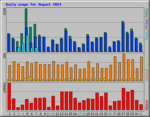 Daily usage for August 2024