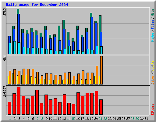 Daily usage for December 2024